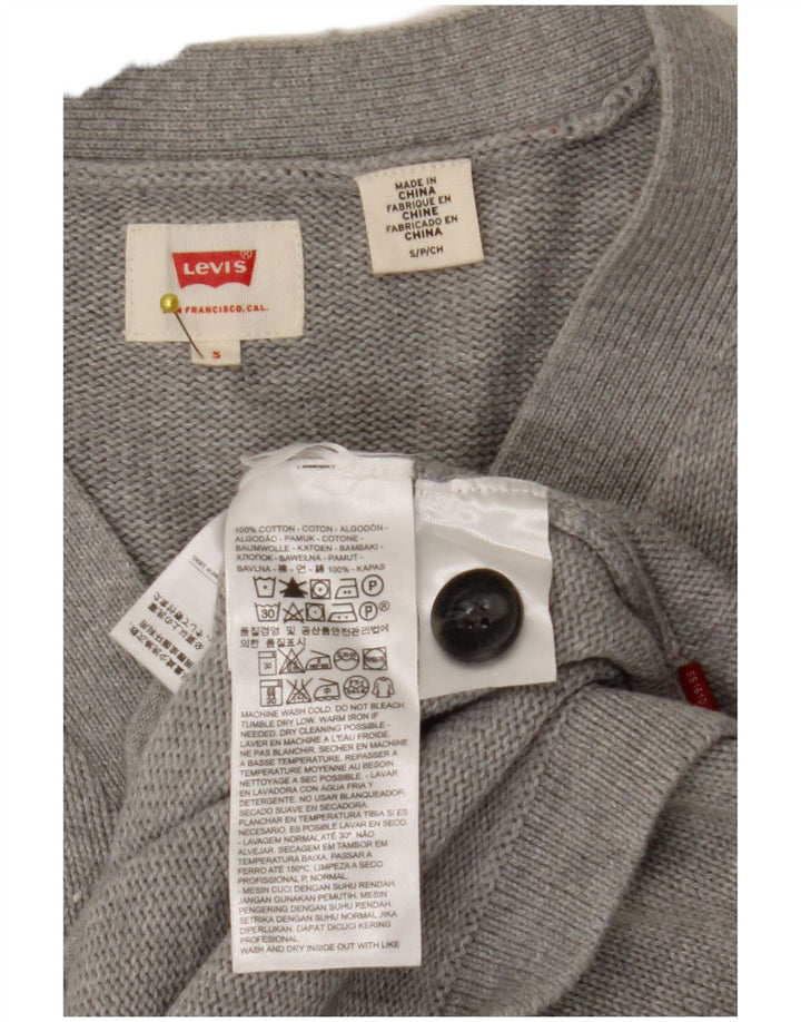 Levi's herre cardigan sweater lille grå stribet bomuld
