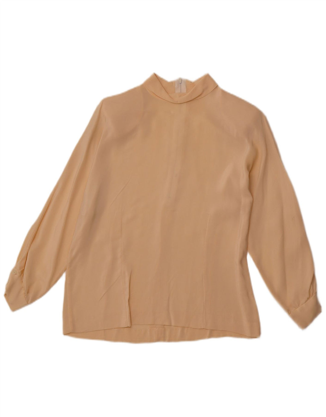 VINTAGE Dame 3/4 ærmet bluse Top UK 14 Large Beige