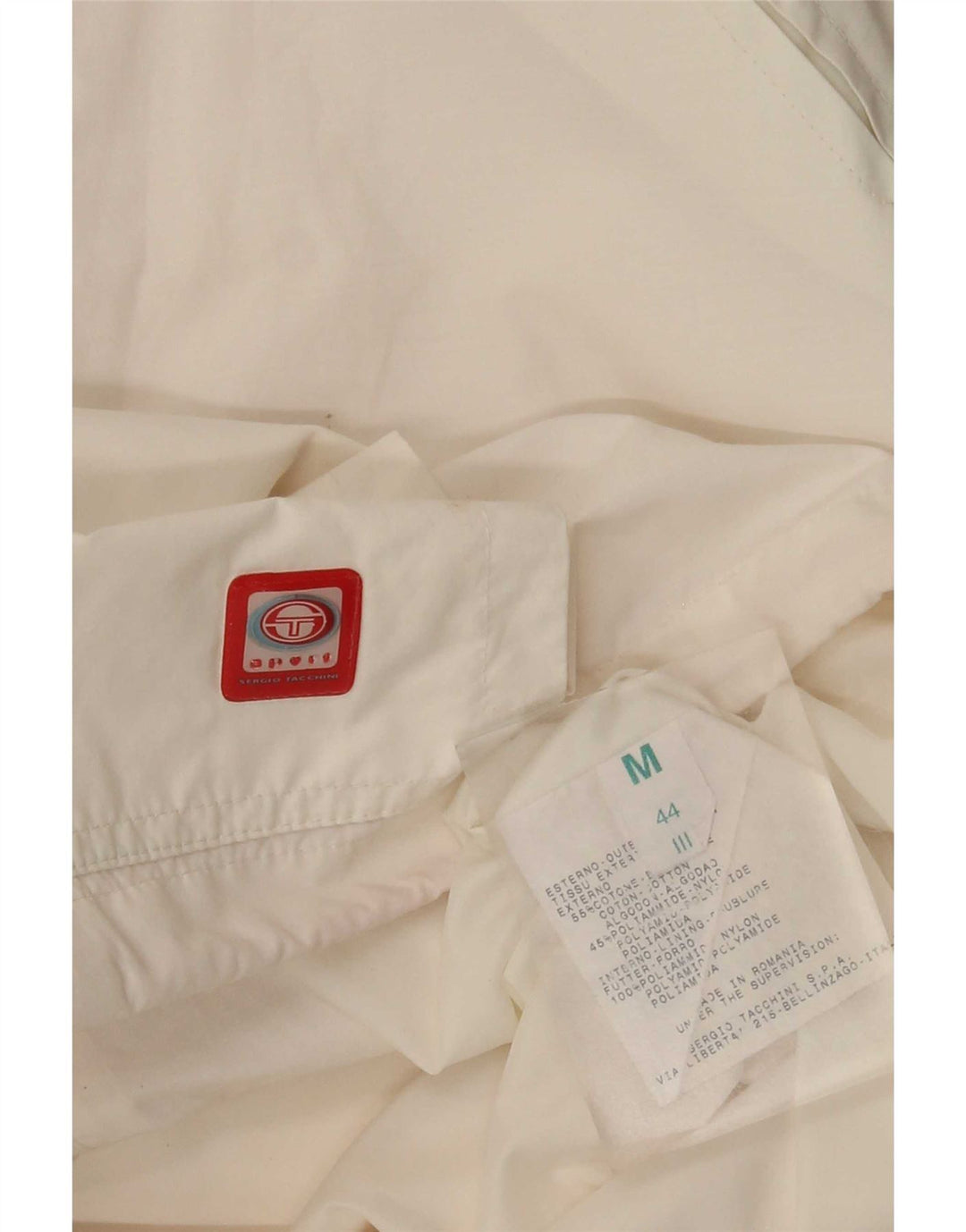 Sergio Tacchini Dame Windbreaker Jacket UK 14 Medium White Bomuld