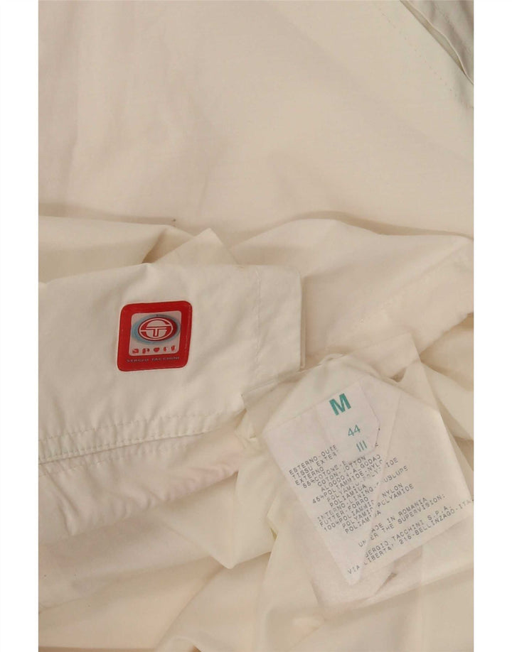 Sergio Tacchini Dame Windbreaker Jacket UK 14 Medium White Bomuld