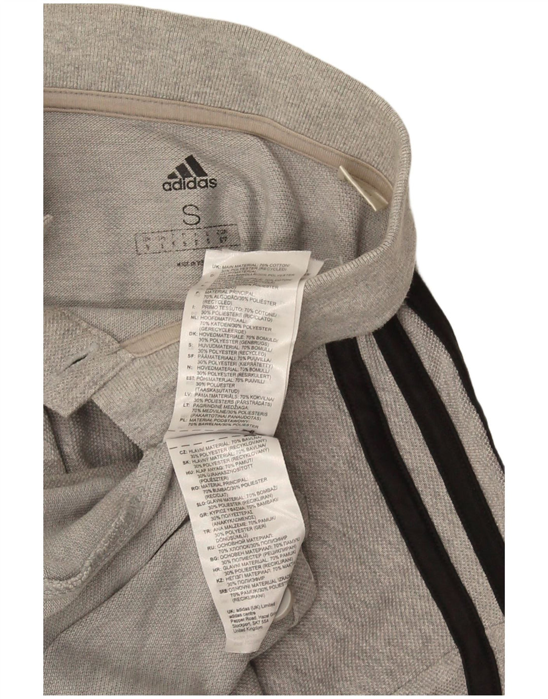 Adidas Polo Shirt til mænd, lille grå flækket bomuld