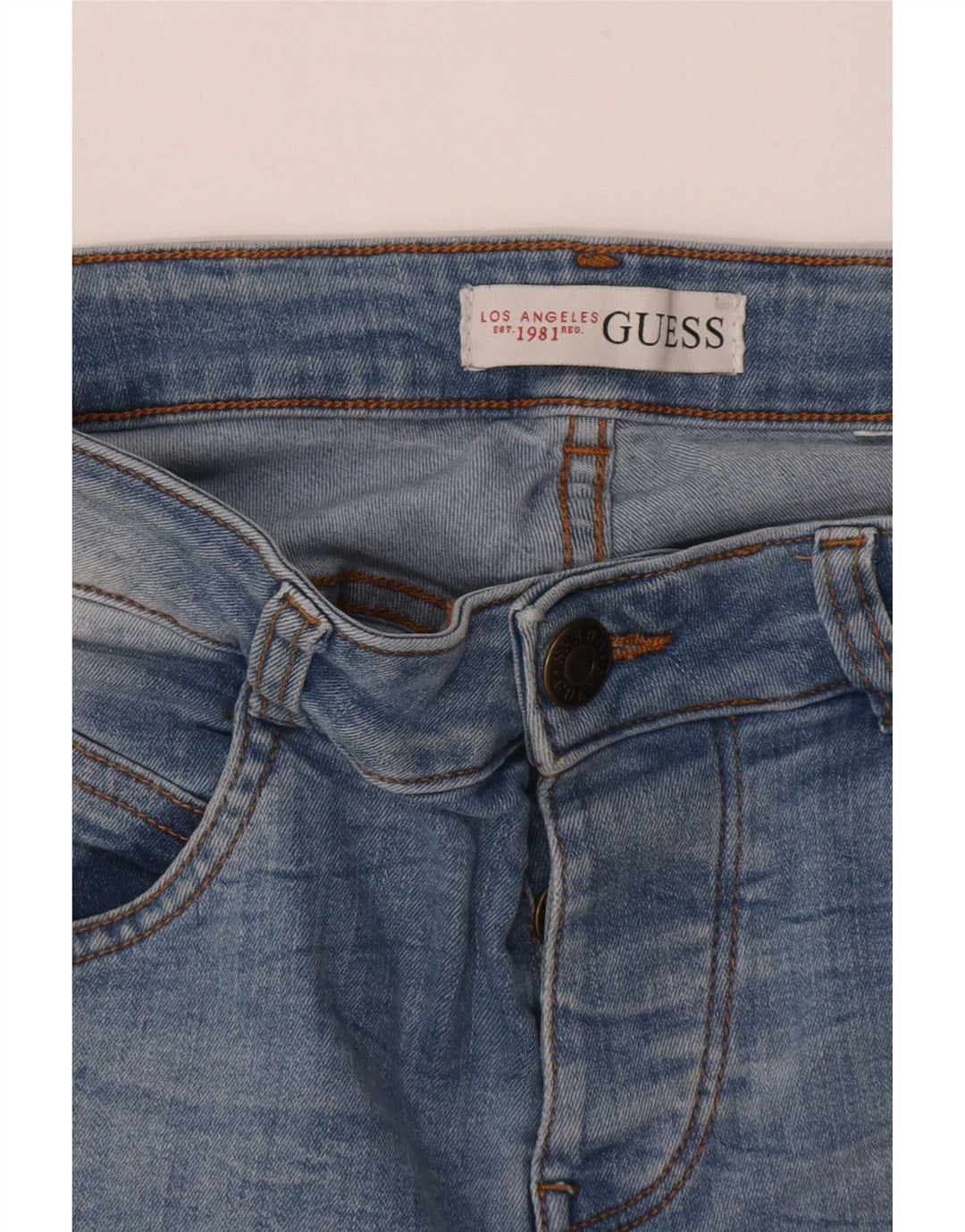 Guess Womens Crop Slim Jeans W30 L26 Blue