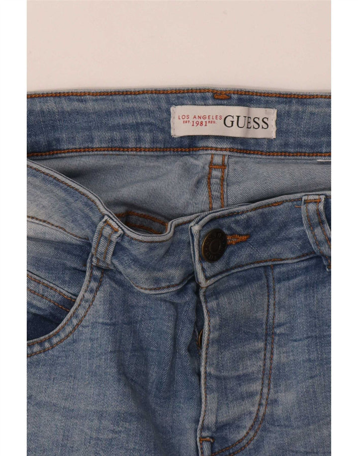 Guess Womens Crop Slim Jeans W30 L26 Blue