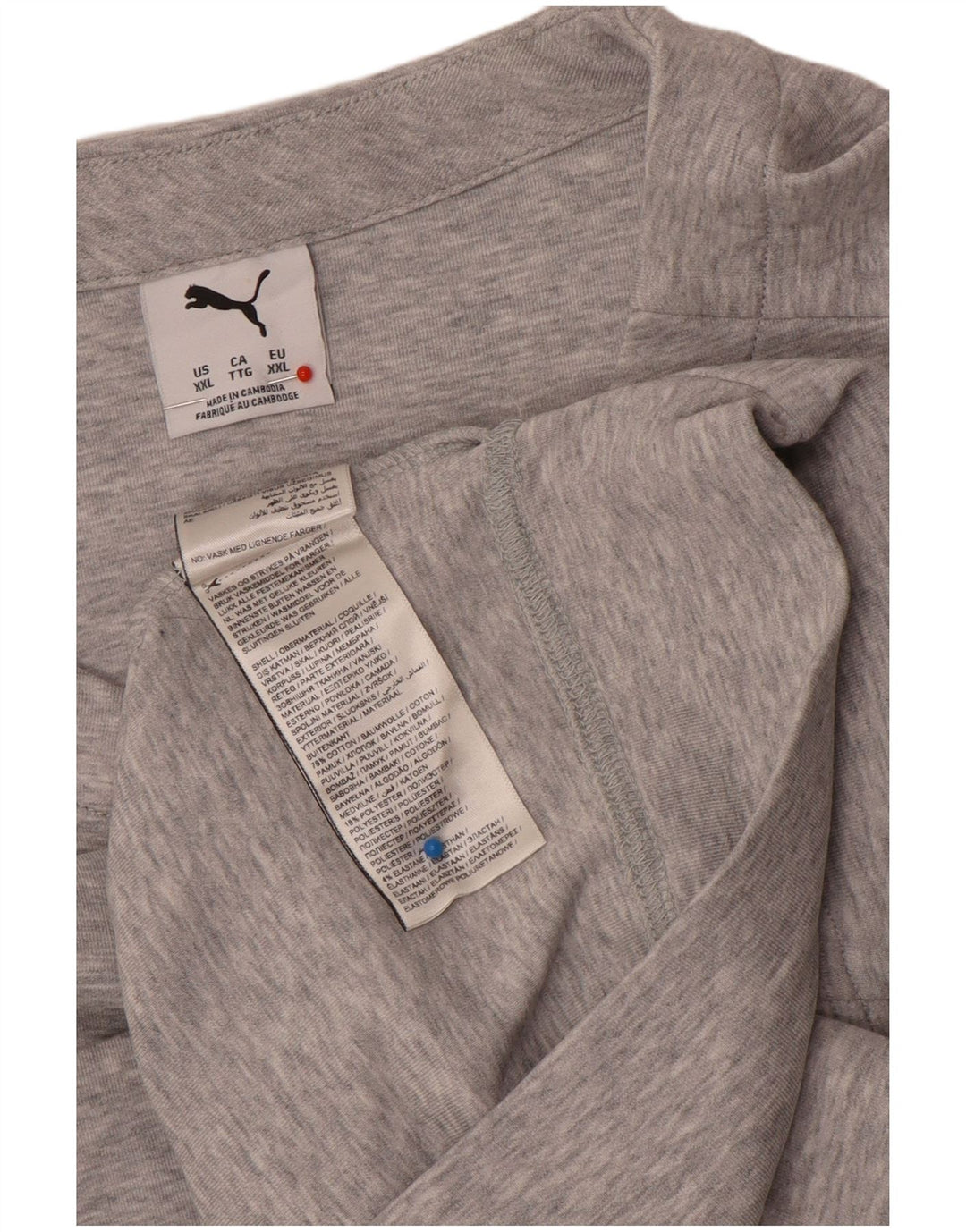 Puma Herre Top Langærmet 2XL Grå Bomuld