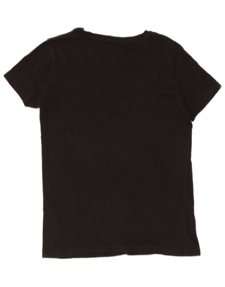 Puma Graphic T-Shirt Top UK 10 Small Black