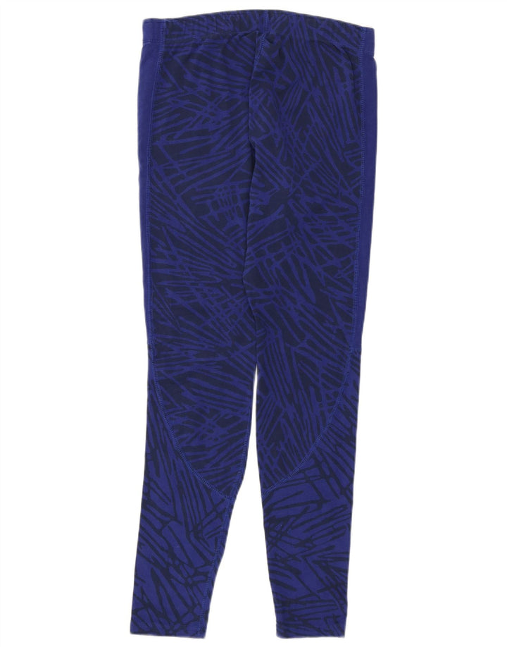 Nike Dame Leggings UK 12 Medium Blue Geometrisk Bomuld