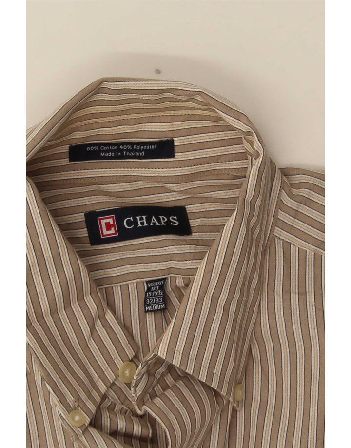 Chaps Herreskjorte str. 15 15 1/2 Medium Brun Nålestribet Bomuld