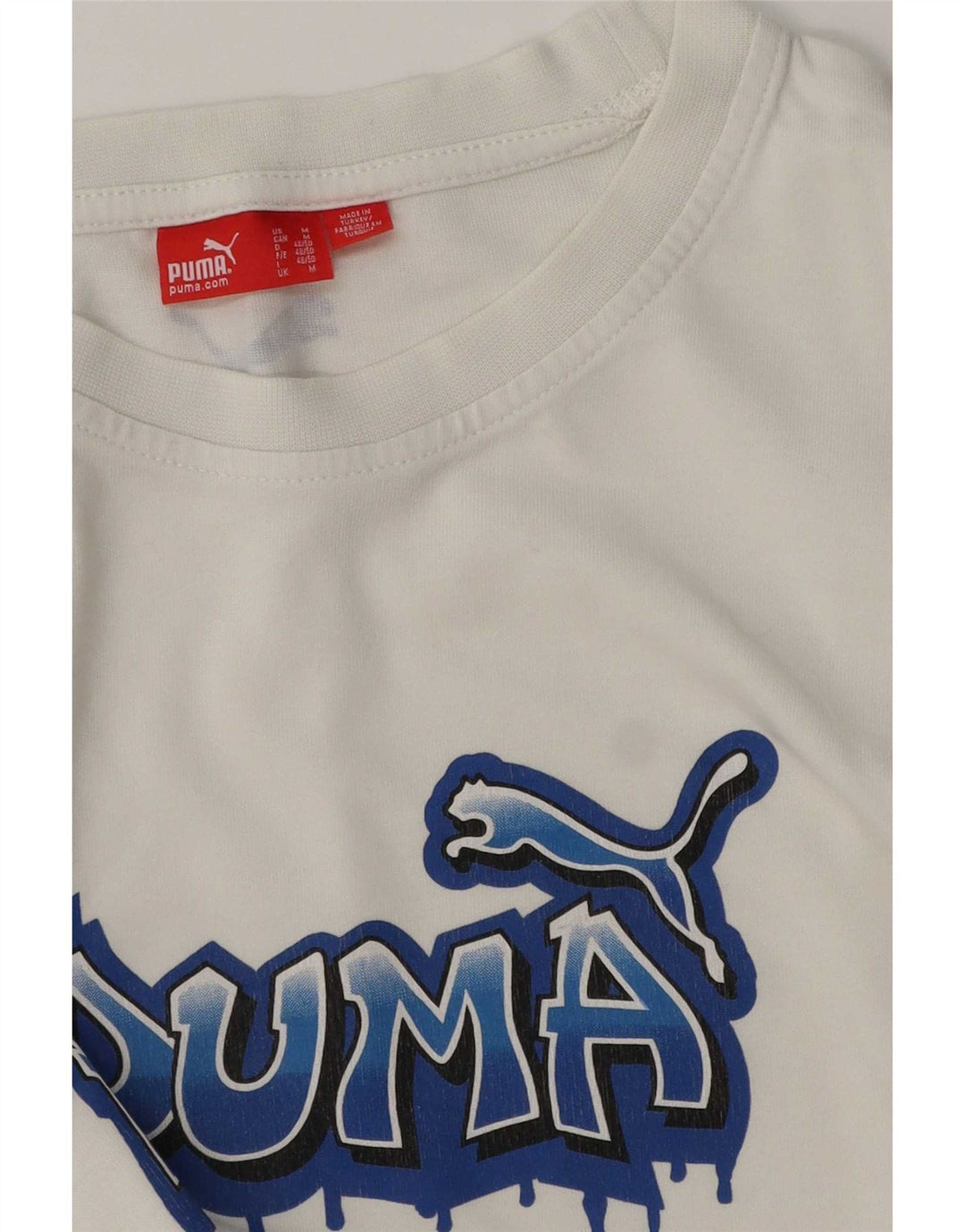 Puma Herre Grafisk T-Shirt Top Medium Hvid
