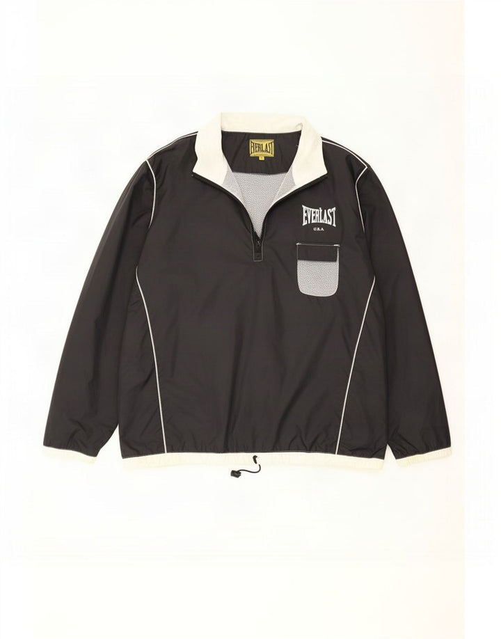 Everlast Grafisk Pullover Regnjakke til mænd UK 40 Large Black Nylon