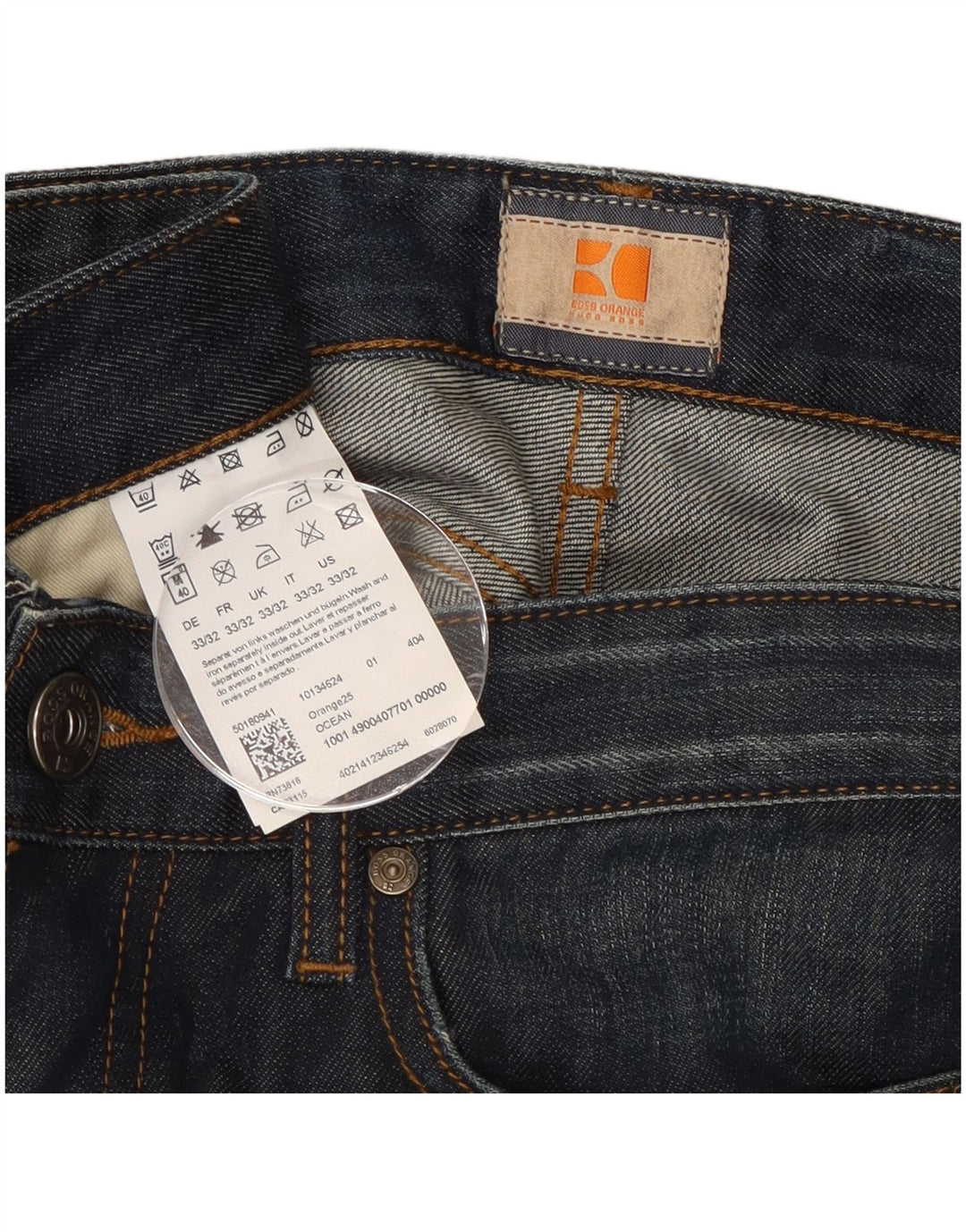 Hugo Boss Straight Jeans til mænd W33 L32 blå bomuld
