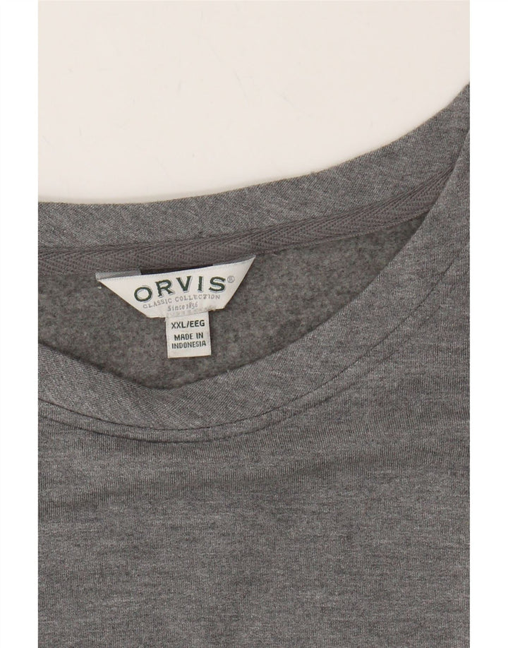 ORVIS Womens Oversized Sweatshirt Jumper UK 20 2XL Grey Modal Vintage Orvis and Second-Hand Orvis from Messina Hembry 
