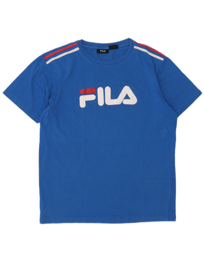Fila Herre Grafisk T-Shirt Top Stor Blå Bomuld