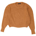 Zara Womens Crop Oversized Crew Neck Jumper Sweater UK 10 Small Brown