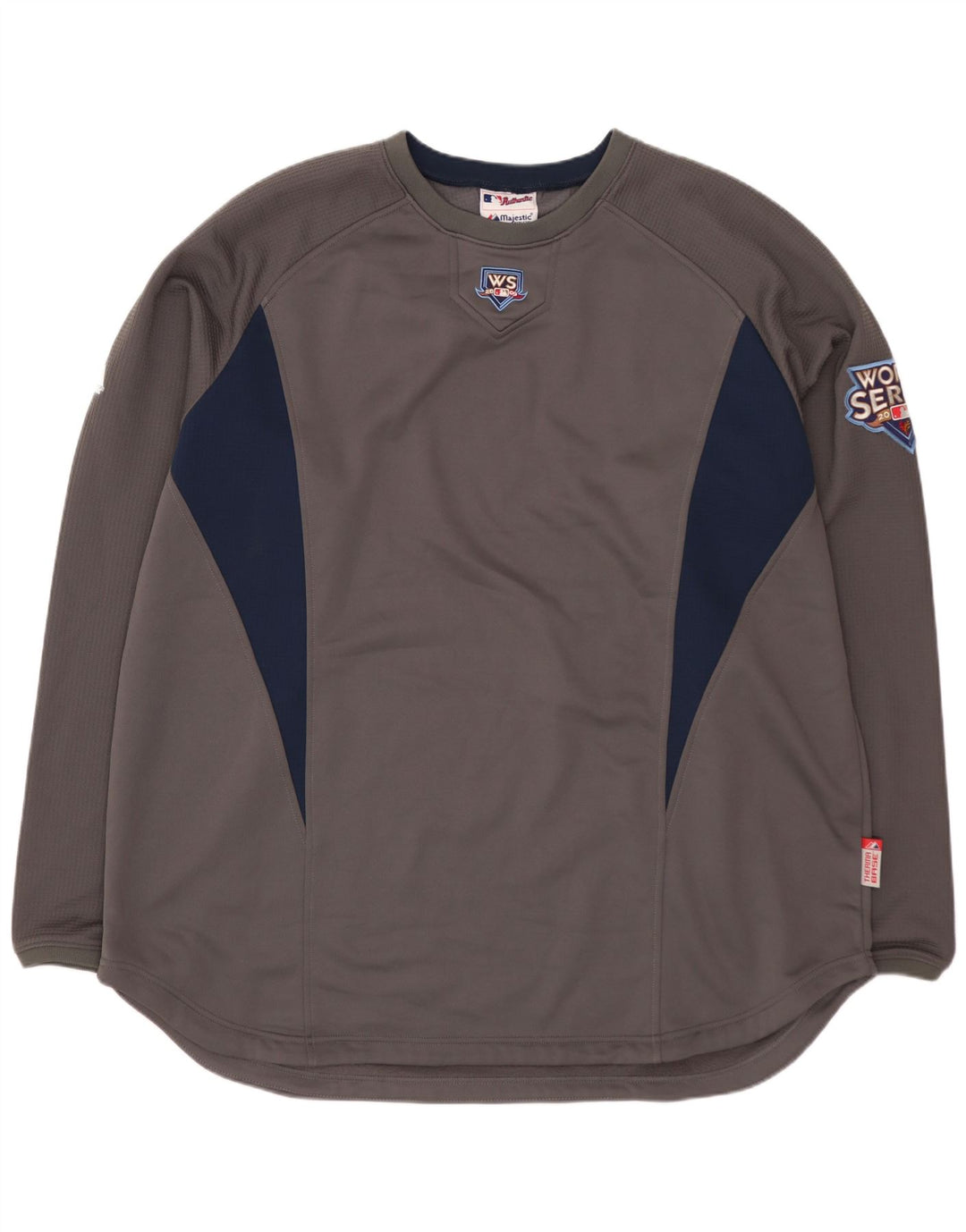 MAJESTIC Herre Wilson Grafisk Top Langærmet XL Grå Colourblock Polyester