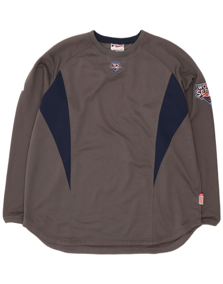 MAJESTIC Herre Wilson Grafisk Top Langærmet XL Grå Colourblock Polyester