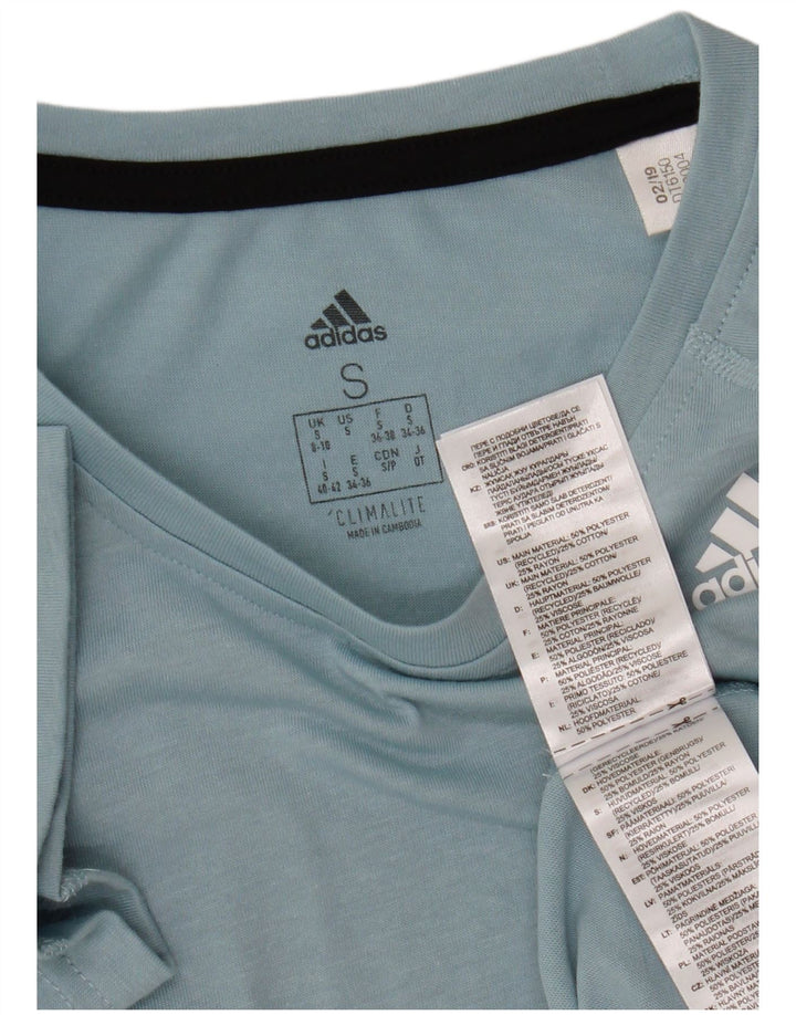 Adidas Herre Climalite T-Shirt Top UK 8/10 Small Blue Polyester