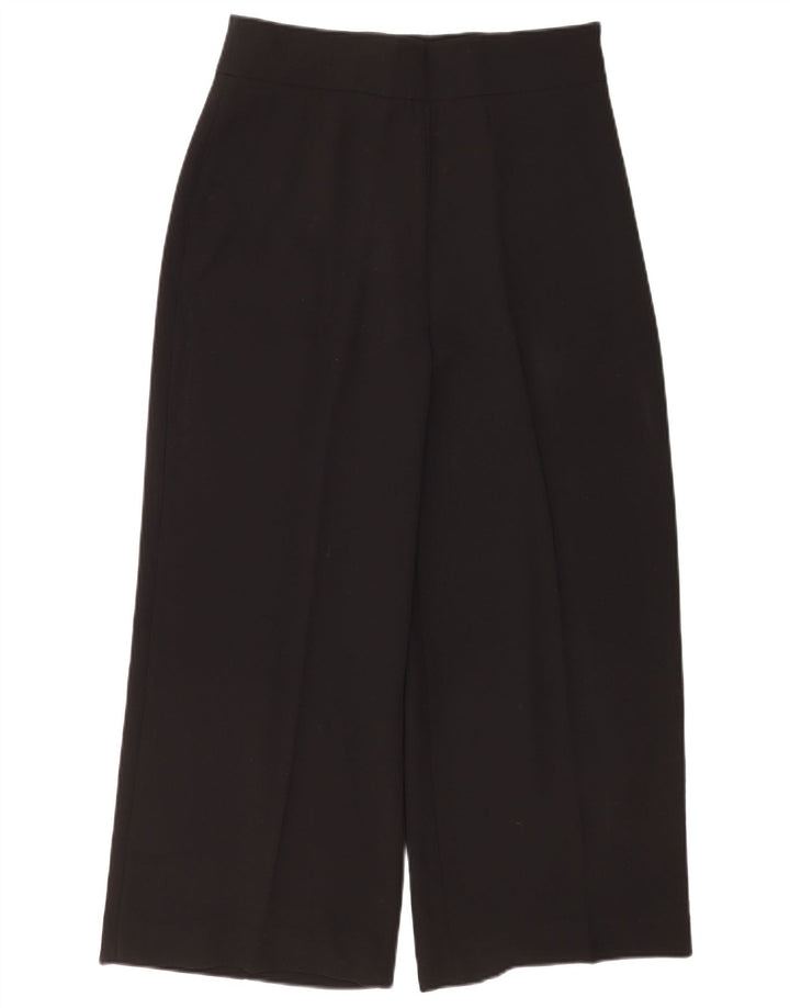 Zara Womens Cropped Trousers Large W30 L25 Black Polyester