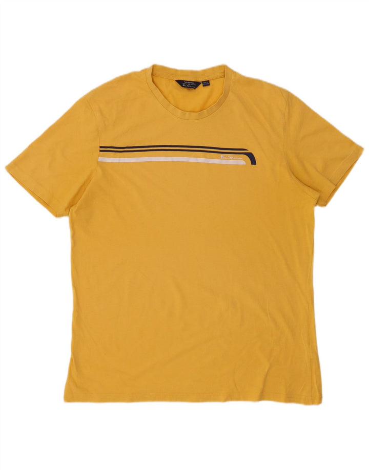 BEN SHERMAN T-shirt top til mænd Stor gul stribet bomuld