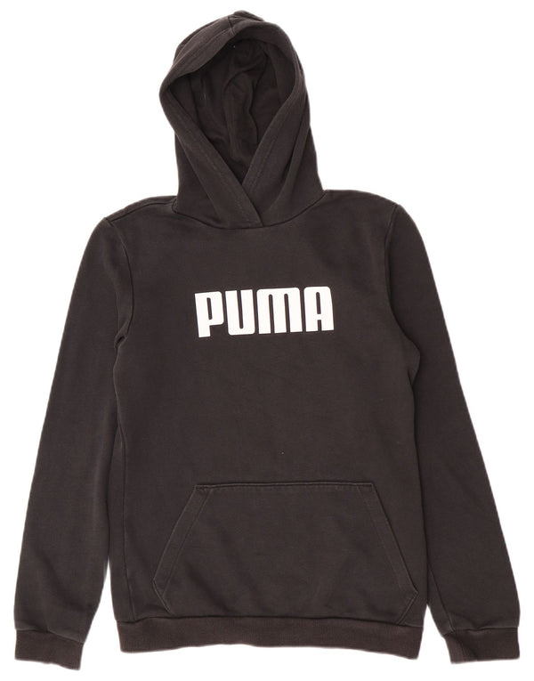 Puma piger grafisk hættetrøje 15-16 år sort bomuld