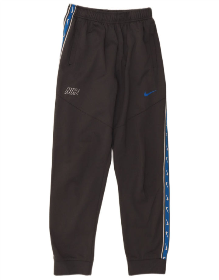 NIKE Boys Graphic Tracksuit Trousers Joggers 13-14 Years XL Grey Polyester