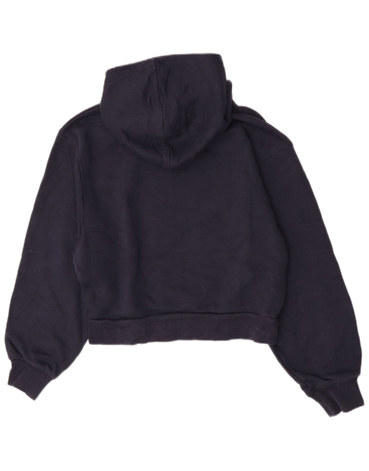 Zara Graphic Hoodie Jumper UK 14 Medium Navy Blue