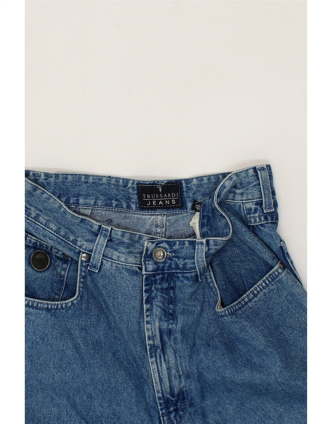 TRUSSARDI Womens Loose Jeans W33 L27  Blue Cotton Vintage Trussardi and Second-Hand Trussardi from Messina Hembry 