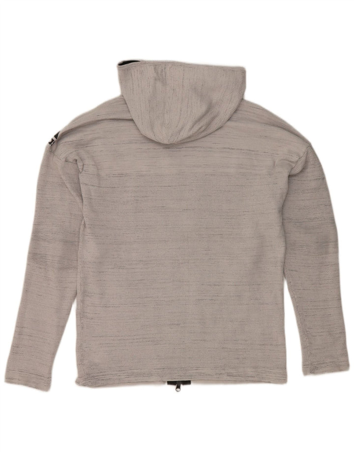 Adidas Hættetrøje med lynlås til mænd mellemgrå stribet polyester