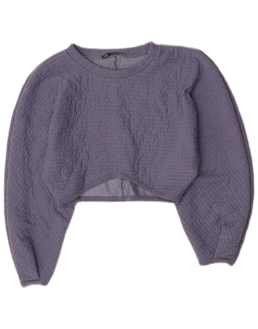 Zara Womens Crop Bluse Top UK 14 Large Purple