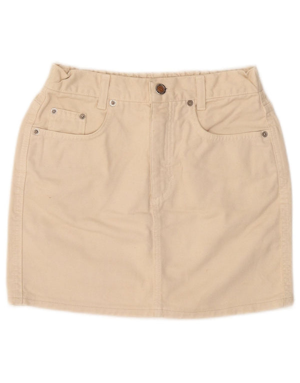 Vintage piger mini denim nederdel 11-12 år W24 Beige bomuld