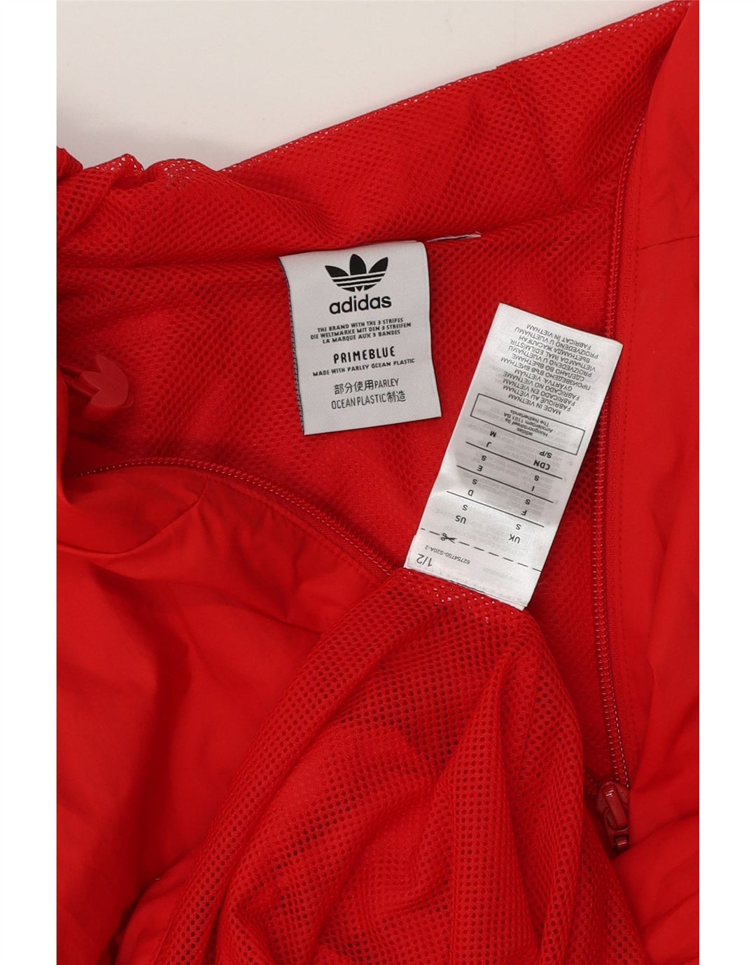 ADIDAS Grafisk regnjakke med hætte til mænd UK 36 Lille rød polyester