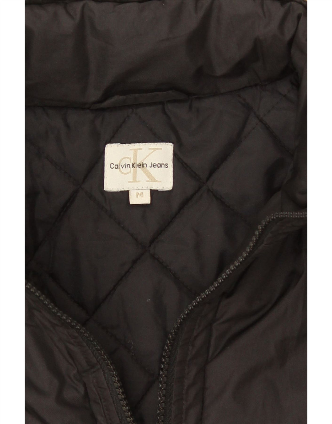 Calvin Klein Polstret jakke til kvinder UK 12 Medium Sort Polyester