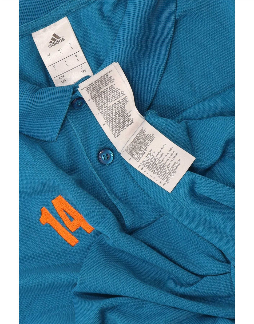 Adidas grafisk poloshirt til mænd, stor blå bomuld