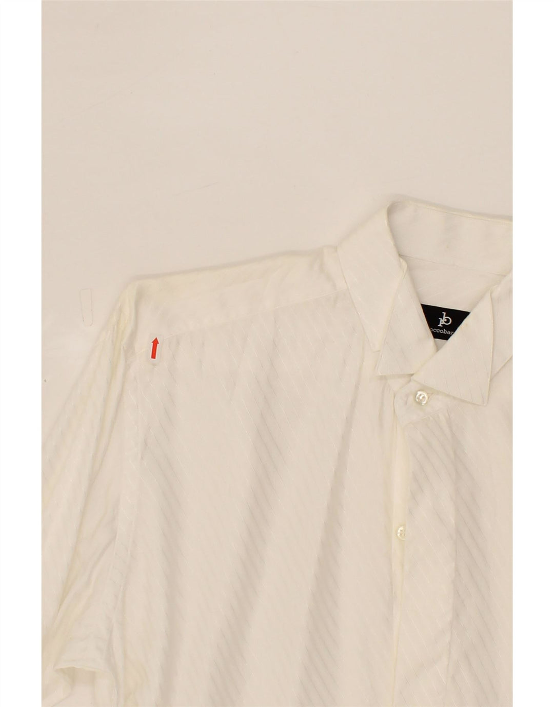 ROCCOBAROCCO Mens Formal Shirt Size 15 38 Medium White Striped Cotton Vintage Roccobarocco and Second-Hand Roccobarocco from Messina Hembry 