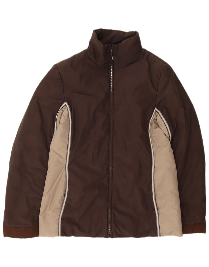 Max & Co. Dame polstret quiltet skijakke UK 12 Medium Brown Colourblock