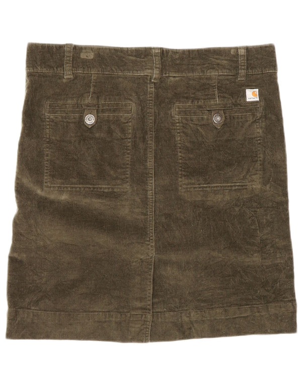 Carhartt Womens Corduroy Skirt US 8 Medium W32 Khaki Cotton