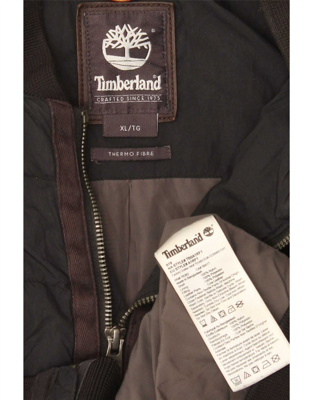 Timberland Polstret Herrejakke UK 42 XL Sort Nylon