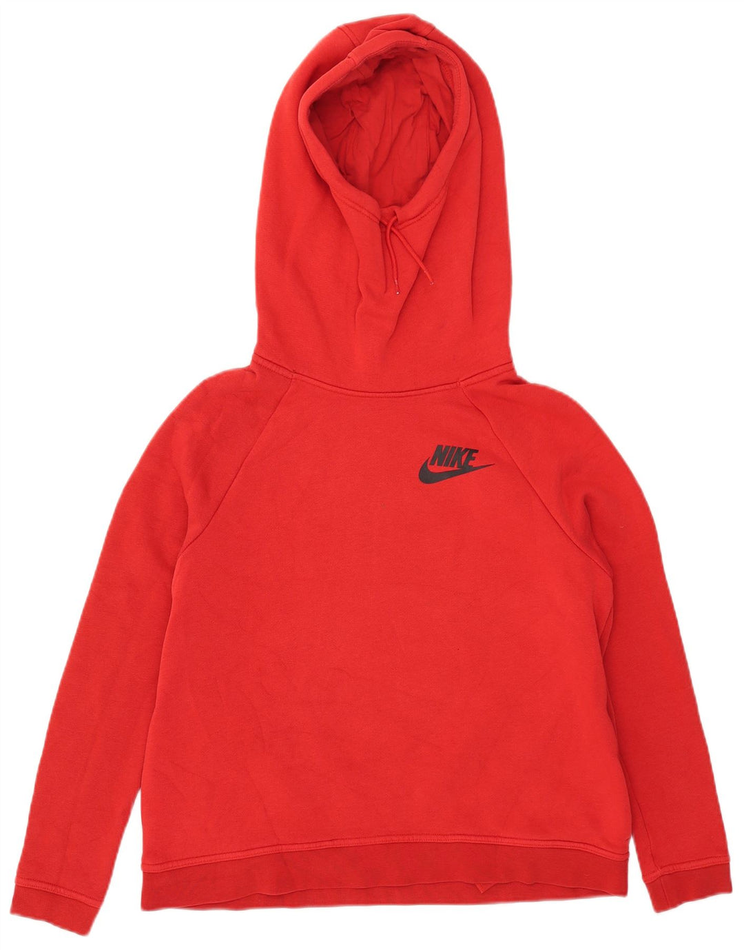 Nike Dame Hættetrøje UK 14 Medium Rød Bomuld