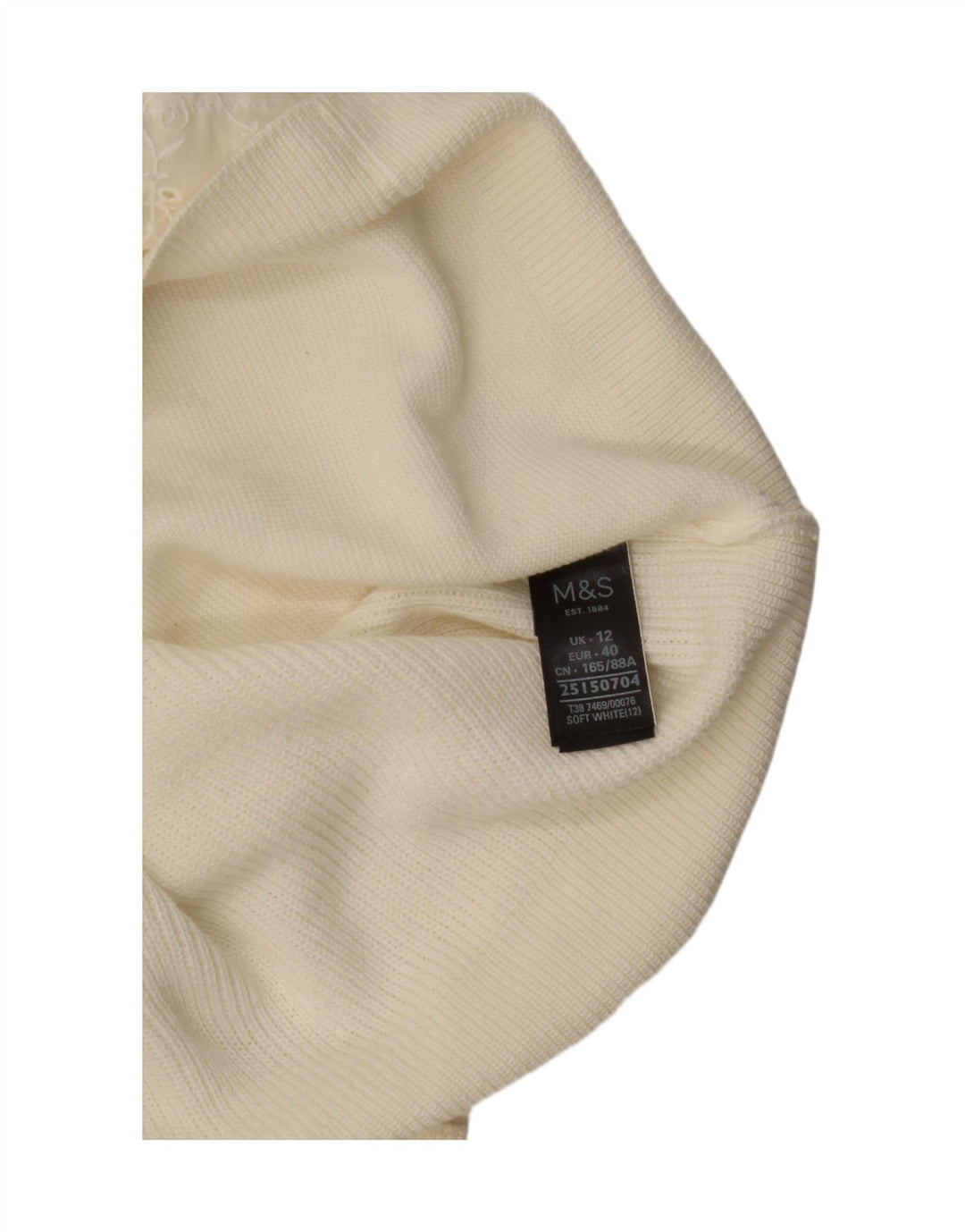 Marks & Spencer Dame Boat Neck Jumper Sweater UK 12 Medium White