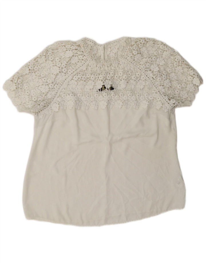 Lipsy Dame Bluse Top UK 16 Large White Polyester