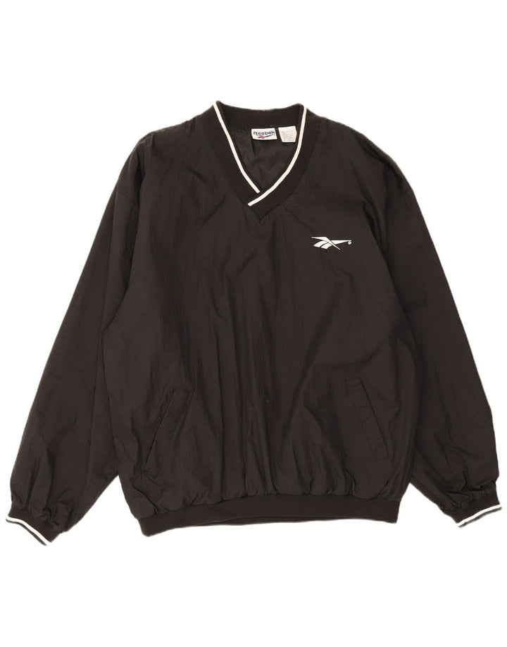 Reebok Herre Pullover Træningsdragt Top XL Sort Nylon