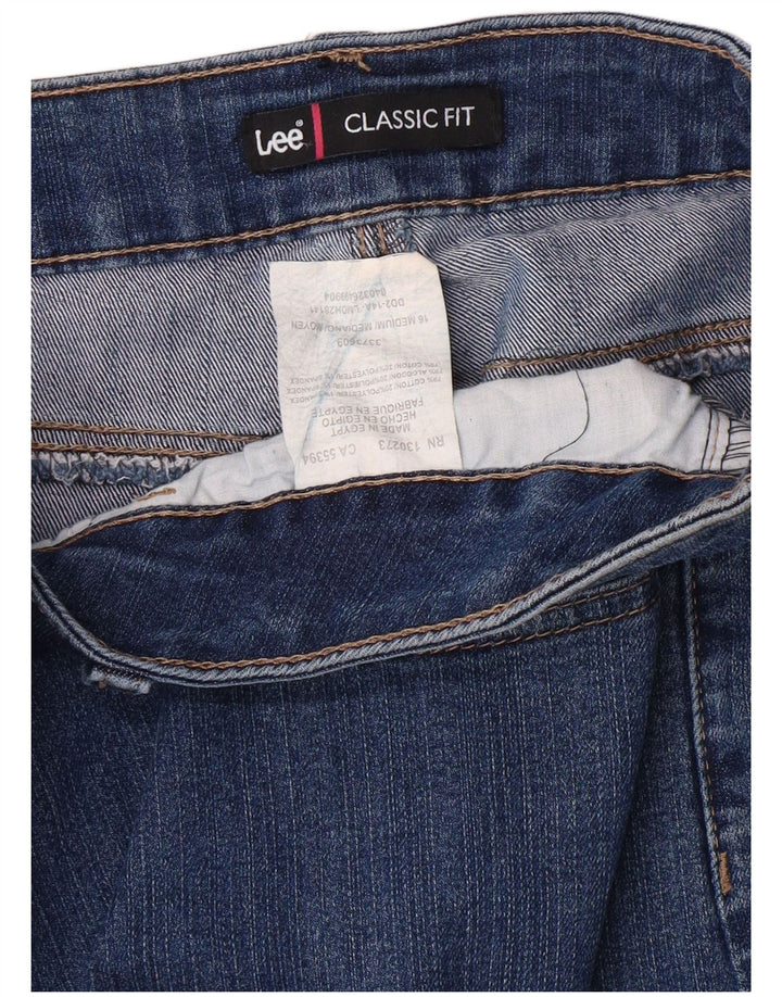 LEE Dame Classic Fit Capri Jeans US 16 2XL W34 L22 Blå Bomuld