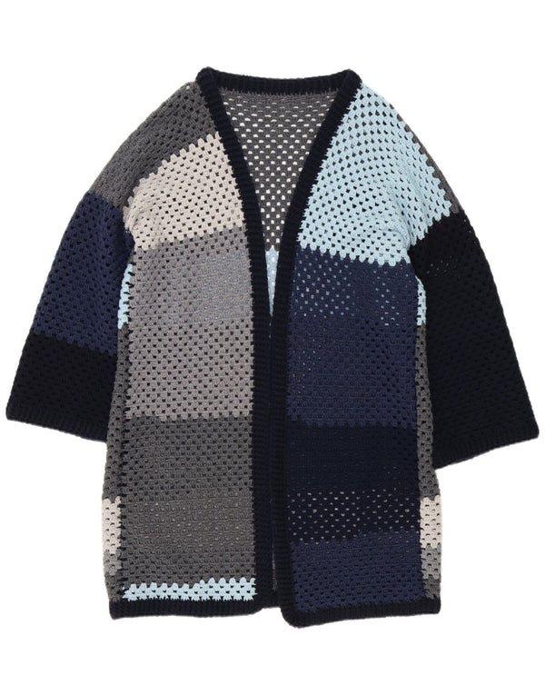 Vintage dame cardigan sweater med 3/4 ærmer UK 16 Stor flerfarvet