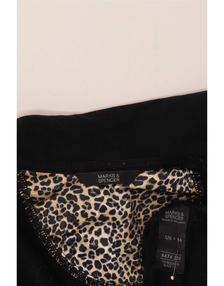 Marks & Spencer Womens Bomber Jacket UK 14 Medium Black Bomuld