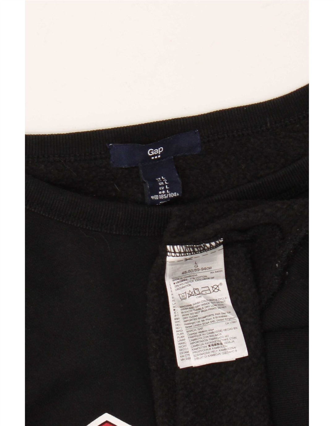 Gap Herre Grafisk Sweatshirt Jumper Stor Sort Bomuld