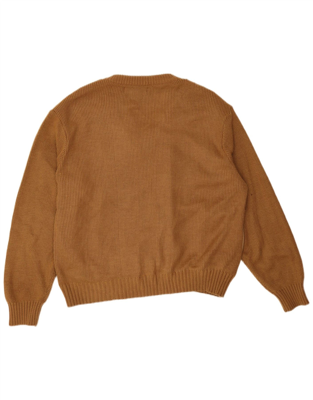 Herre ruskind V-hals sweater XL Beige Akryl