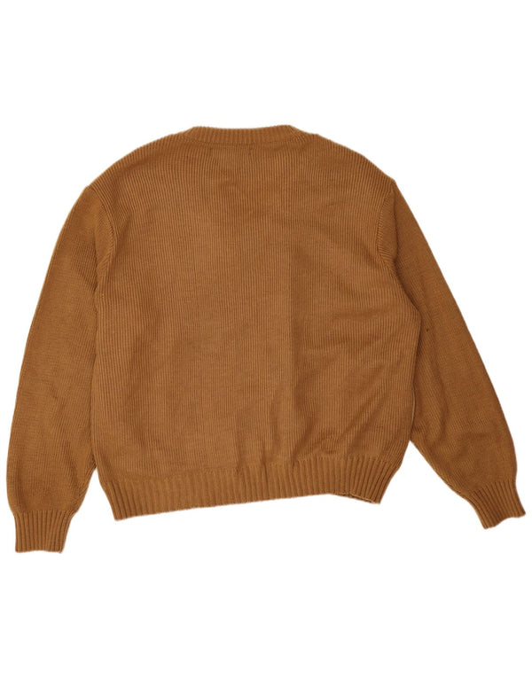 Herre ruskind V-hals sweater XL Beige Akryl