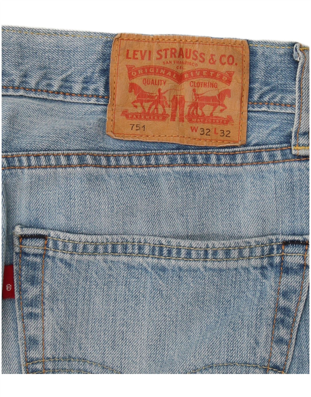 Levi's Herre 751 Straight Jeans W32 L32 Blå Bomuld