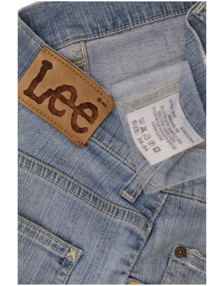 LEE Mens Brooklyn Straight Jeans W34 L29 Blue Cotton