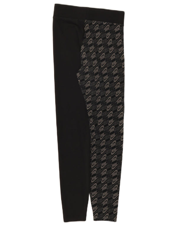Nike Dame Grafiske Leggings UK 8 Small Black Bomuld