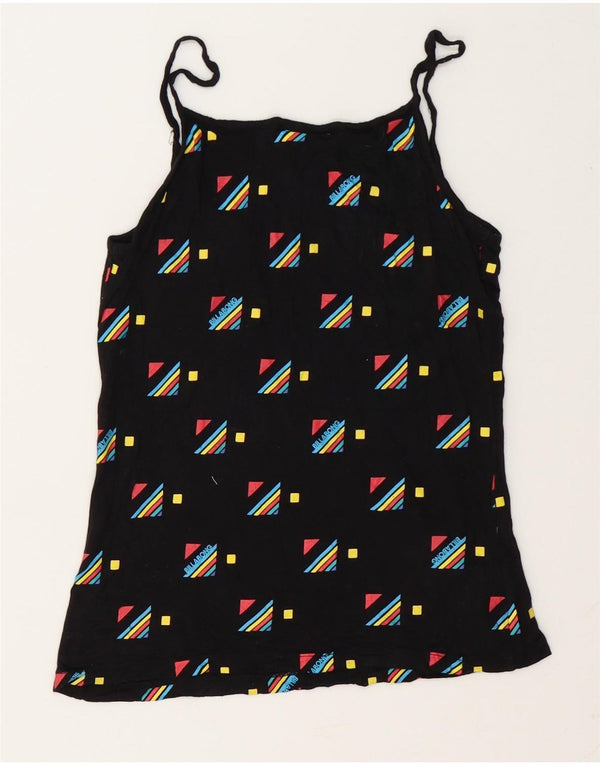 Billabong Womens Grafisk Cami Top UK 10 Small Black Geometric Modal